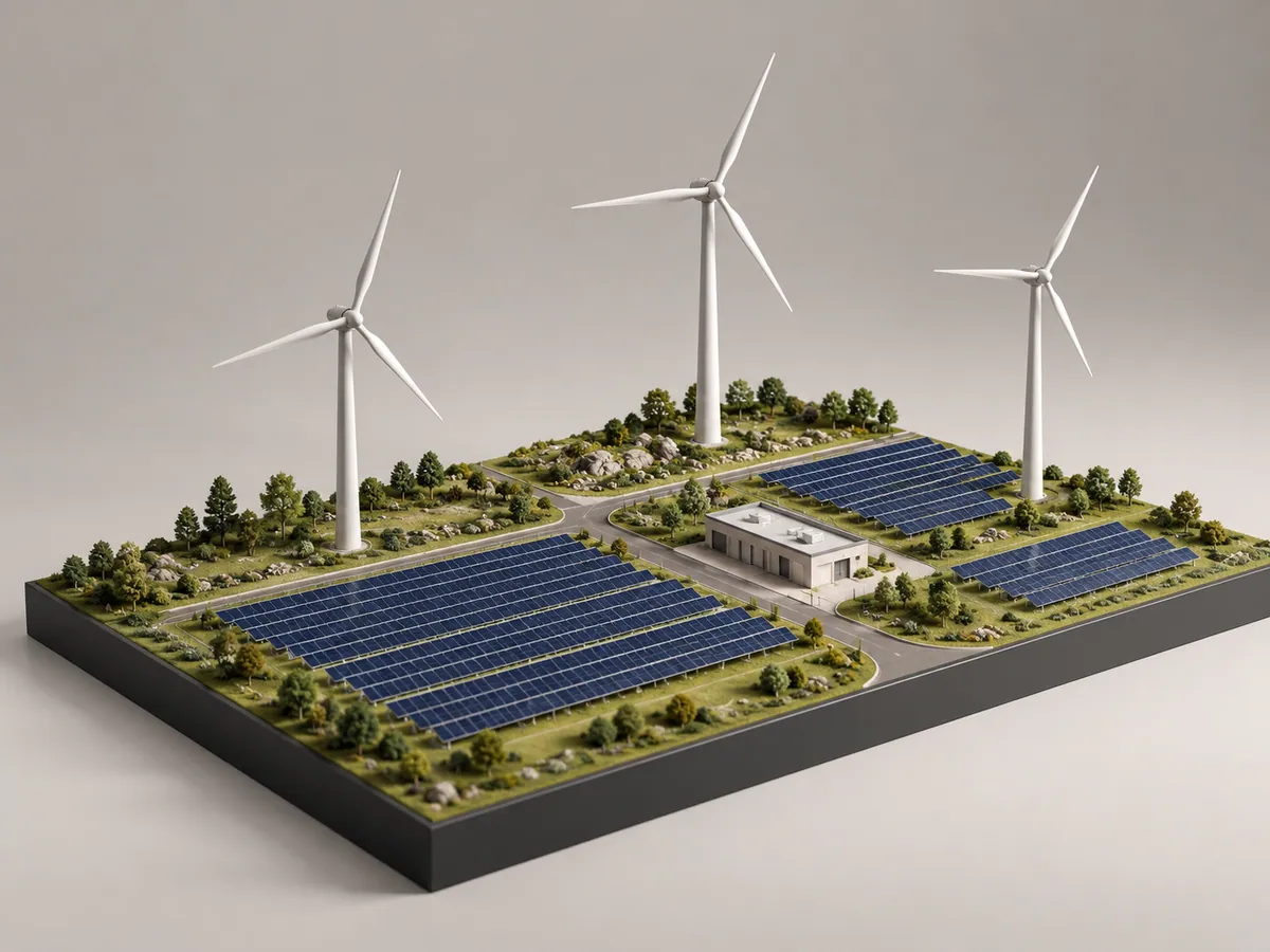 Enerji tesisi için anlatım maketi — uygulama görselleştirmesi